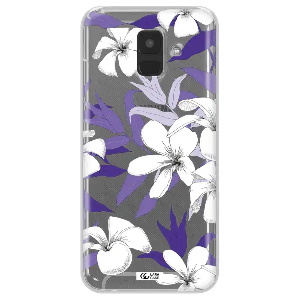 Purple Flower Samsung A6 Clear TPU Case