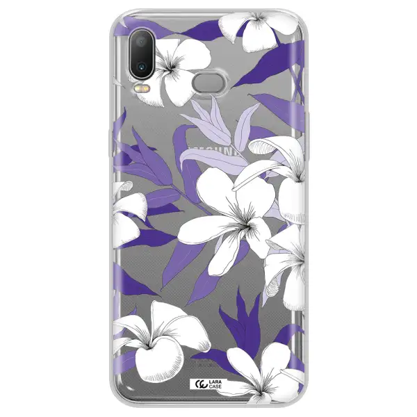 Purple Flower Samsung A6S Clear TPU Case