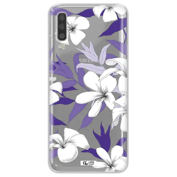Purple Flower Samsung A70S Clear Tpu Case