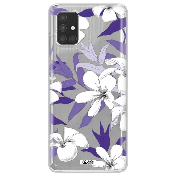 Purple Flower Samsung A71 Clear TPU Case