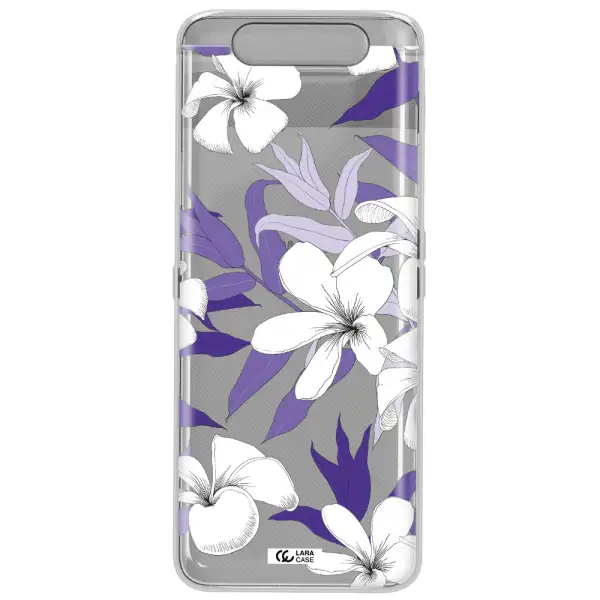 Purple Flower Samsung A80 Clear TPU Case