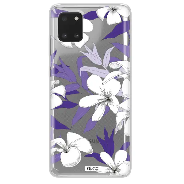 Purple Flower Samsung A81 Clear TPU Case