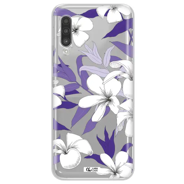 Purple Flower Samsung A90 Clear TPU Case