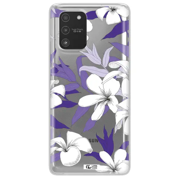 Purple Flower Samsung A91 Clear TPU Case