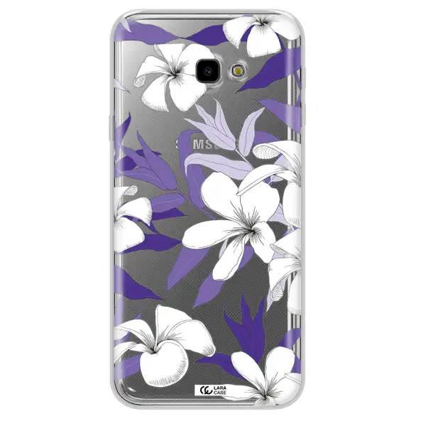 Purple Flower Samsung J4 Plus Clear TPU Case