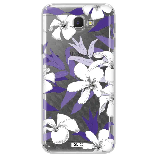 Purple Flower Samsung J5 Prime Clear TPU Case