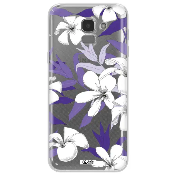 Purple Flower Samsung J6 Clear TPU Case