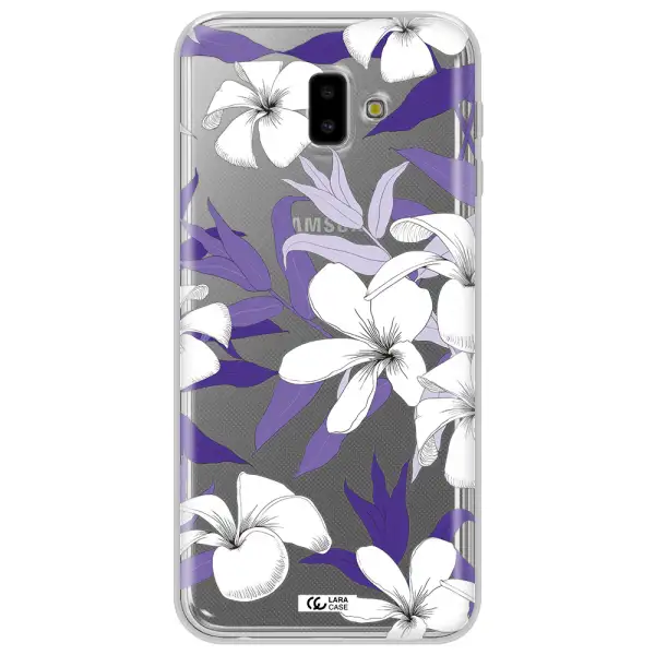 Purple Flower Samsung J6 Plus Clear TPU Case