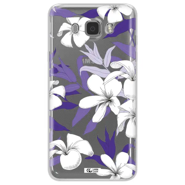 Purple Flower Samsung J7 2016 Clear TPU Case