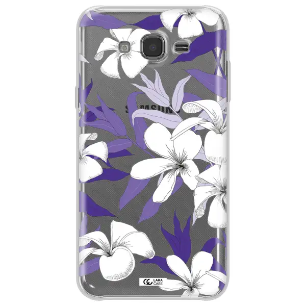 Purple Flower Samsung J7 Core Clear TPU Case