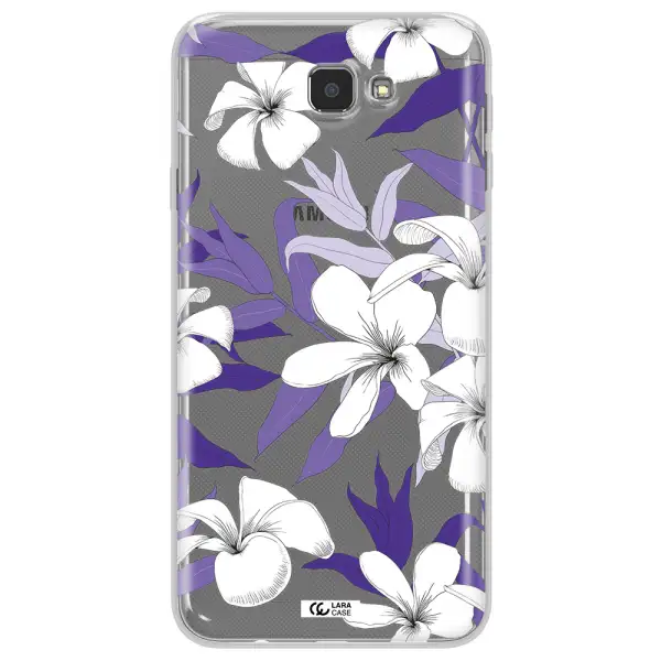 Purple Flower Samsung J7 Prim Clear TPU Case