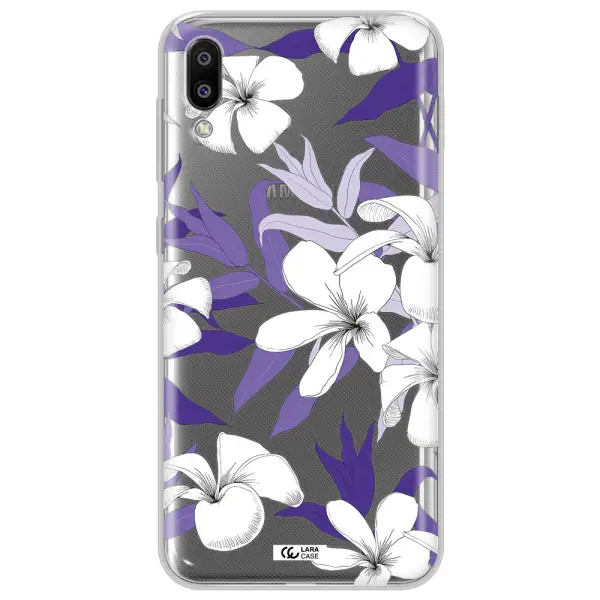 Purple Flower Samsung M10 Clear TPU Case