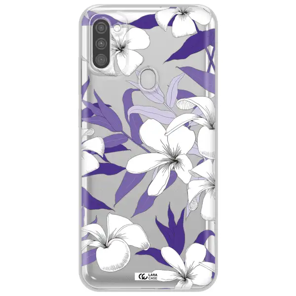 Purple Flower Samsung M11 Clear TPU Case