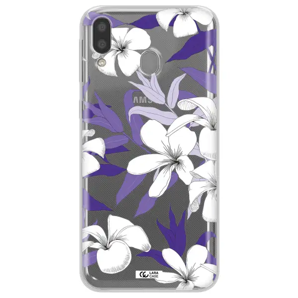 Purple Flower Samsung M20 Clear TPU Case
