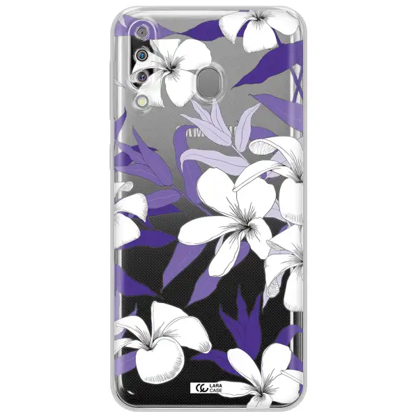 Purple Flower Samsung M30 Clear TPU Case