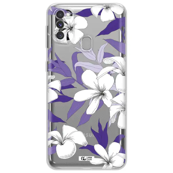 Purple Flower Samsung M30S Clear TPU Case