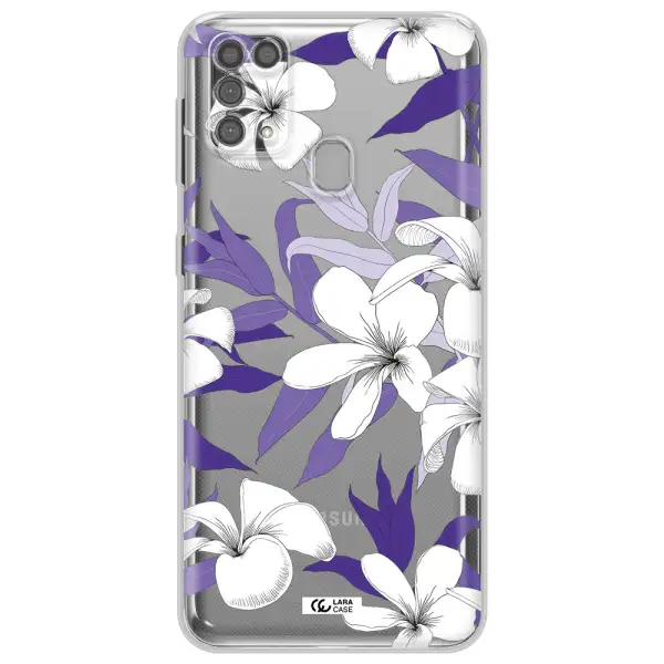Purple Flower Samsung M31 Clear TPU Case