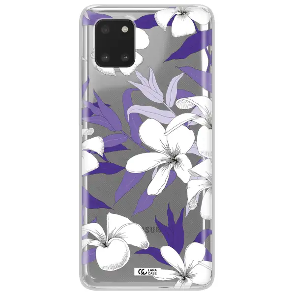 Purple Flower Samsung Note 10 Lite Clear TPU Case