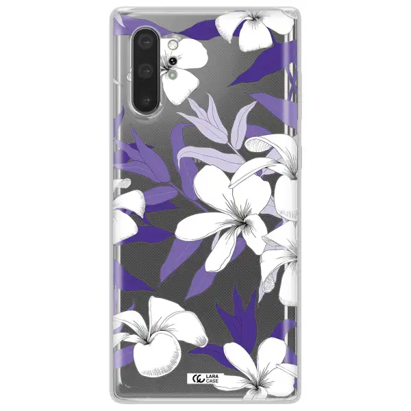 Purple Flower Samsung Note 10 Plus Clear TPU Case