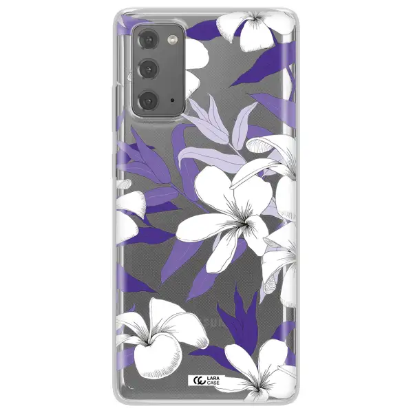 Purple Flower Samsung Note 20 Clear TPU Case
