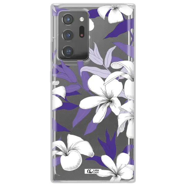Purple Flower Samsung Note 20 Ultra Clear TPU Case