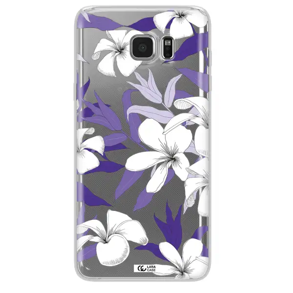 Purple Flower Samsung Note 5 Clear TPU Case