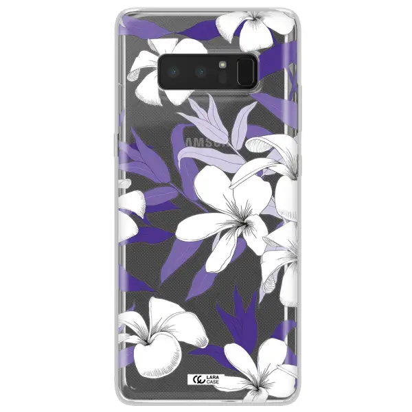 Purple Flower Samsung Note 8 Clear TPU Case