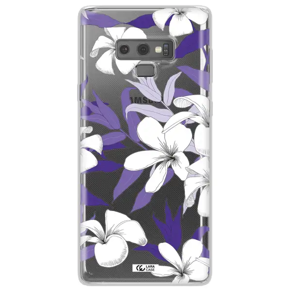 Purple Flower Samsung Note 9 Clear TPU Case