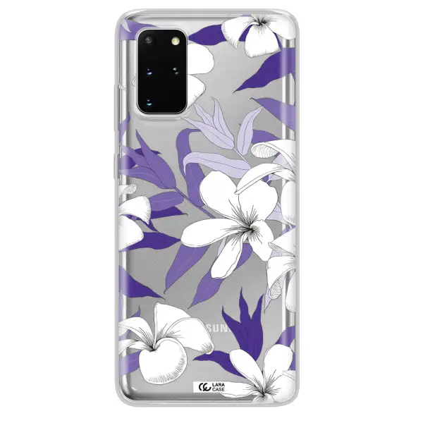 Purple Flower Samsung S 20 Plus Clear TPU Case