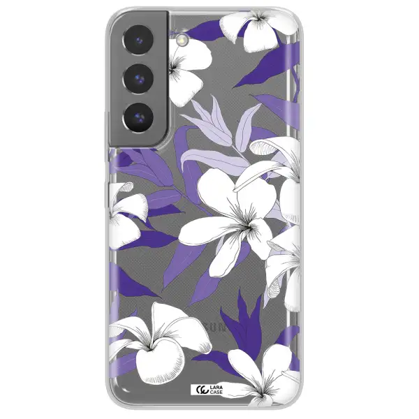 Purple Flower Samsung S 22 Clear TPU Case