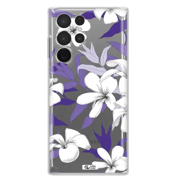 Purple Flower Samsung S 22 Ultra Clear TPU Case