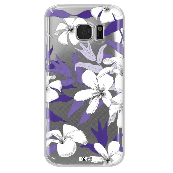 Purple Flower Samsung S 7 Clear TPU Case