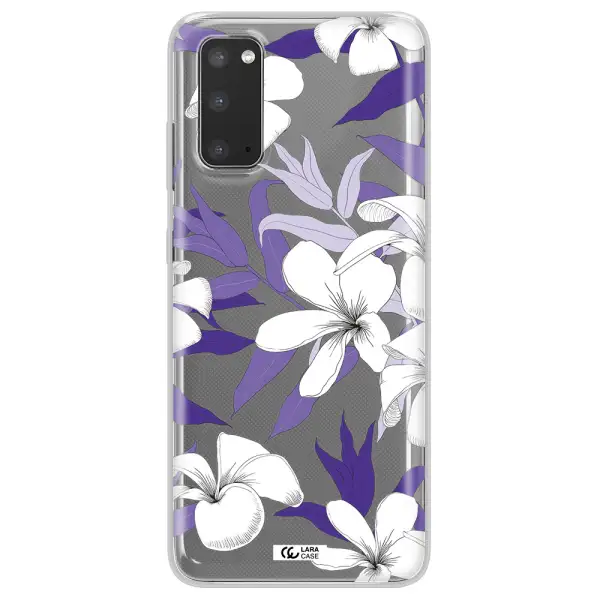 Purple Flower Samsung S20 Clear TPU Case
