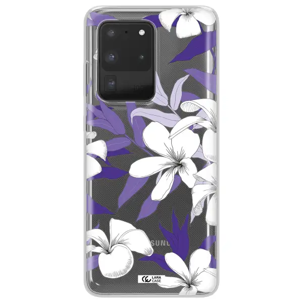 Purple Flower Samsung S20 Ultra Clear TPU Case