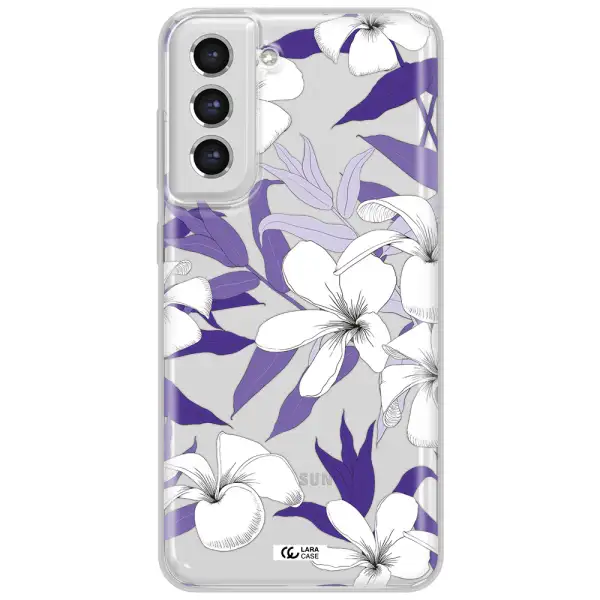 Purple Flower Samsung S21 Fe Clear Tpu Case