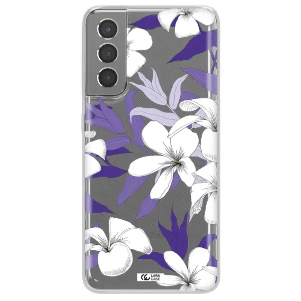 Purple Flower Samsung S21 Plus Clear TPU Case