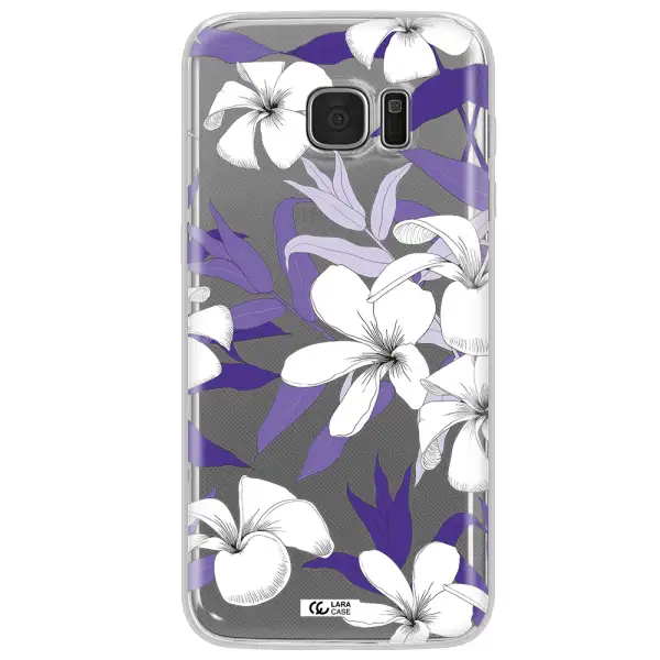 Purple Flower Samsung S7 Edge Clear TPU Case