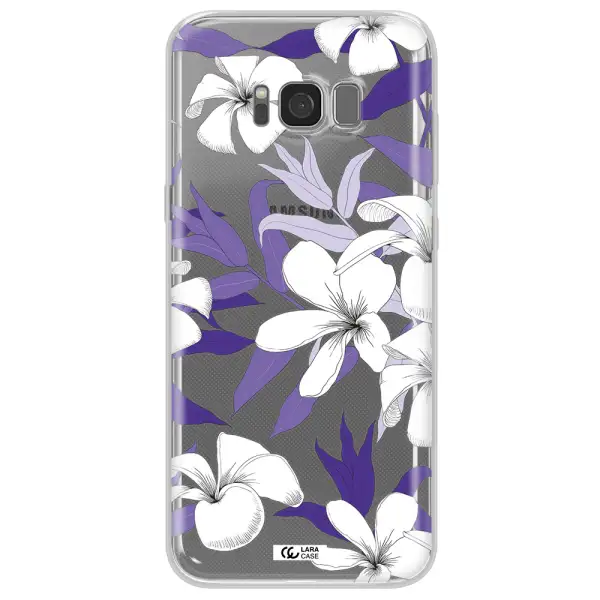 Purple Flower Samsung S8 Clear TPU Case