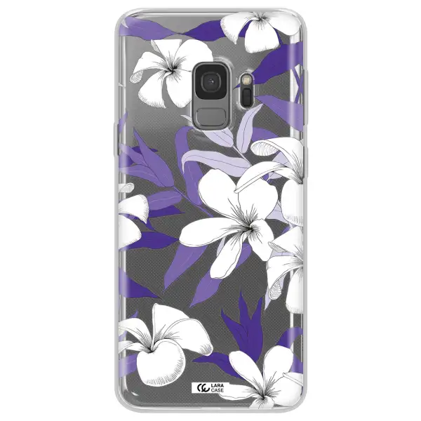Purple Flower Samsung S9 Clear TPU Case