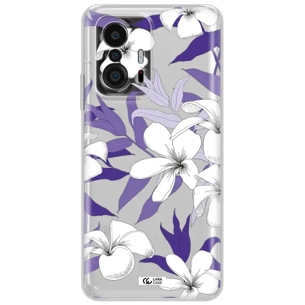 Purple Flower Xiaomi 11T Clear Tpu Case