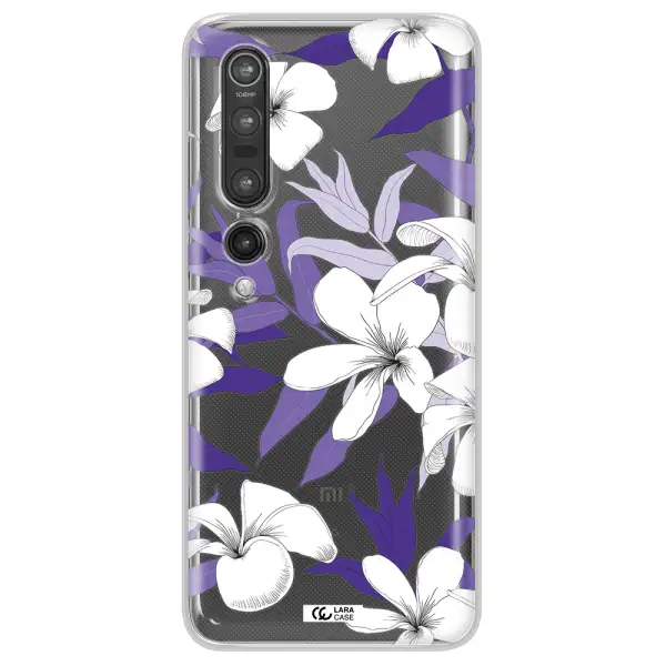 Purple Flower Xiaomi Mi 10 Pro Clear TPU Case