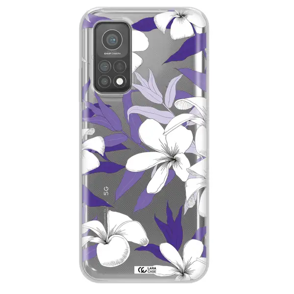 Purple Flower Xiaomi Mi 10 T Pro Clear TPU Case
