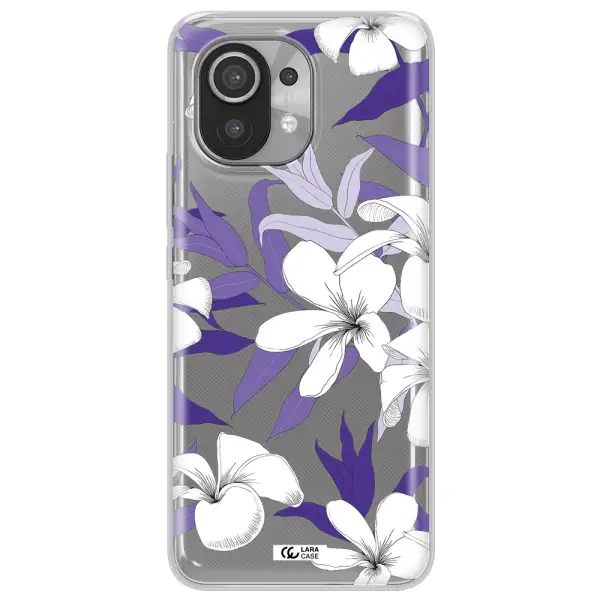 Purple Flower Xiaomi Mi 11 Clear TPU Case