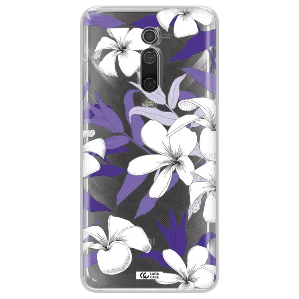 Purple Flower Xiaomi Mi 9T Clear TPU Case