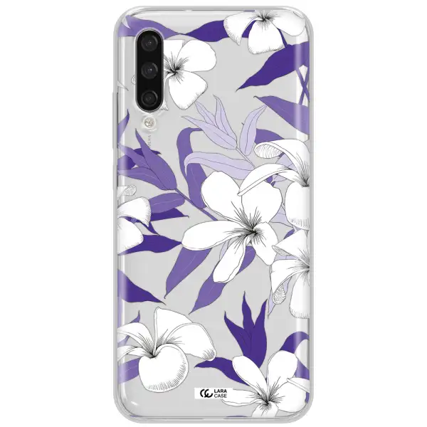 Purple Flower Xiaomi Mi A3 Clear Tpu Case