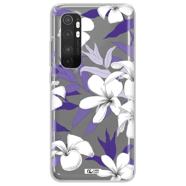 Purple Flower Xiaomi Mi Note 10 Lite Clear TPU Case