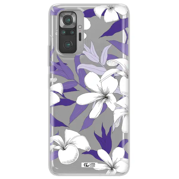 Purple Flower Xiaomi Note 10 Pro Clear TPU Case