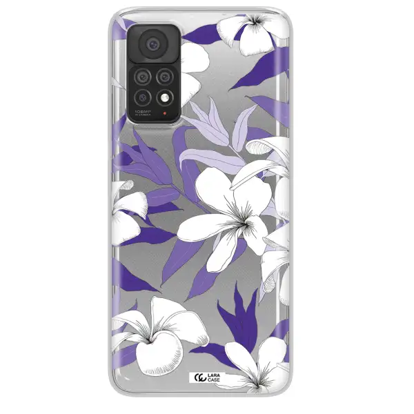 Purple Flower Xiaomi Note 11 Pro Clear TPU Case