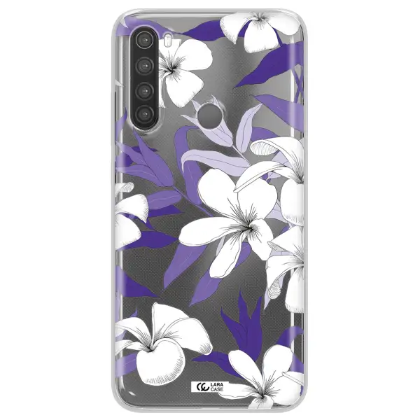 Purple Flower Xiaomi Note 8 Clear TPU Case