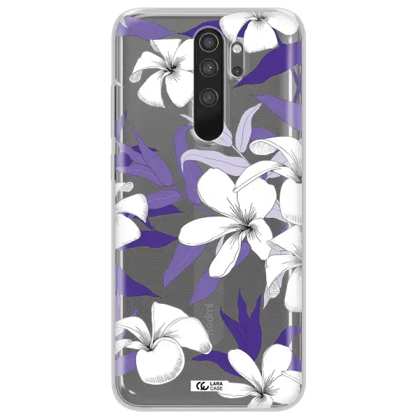 Purple Flower Xiaomi Note 8 Pro Clear TPU Case